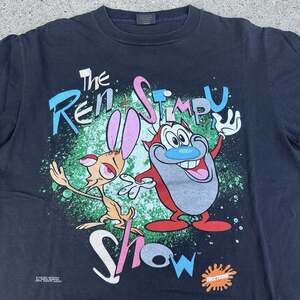 Vintage 1991 The Ren & Stimpy Show TV Show Promo Tee Shirt XL MTV Nickelodeon
